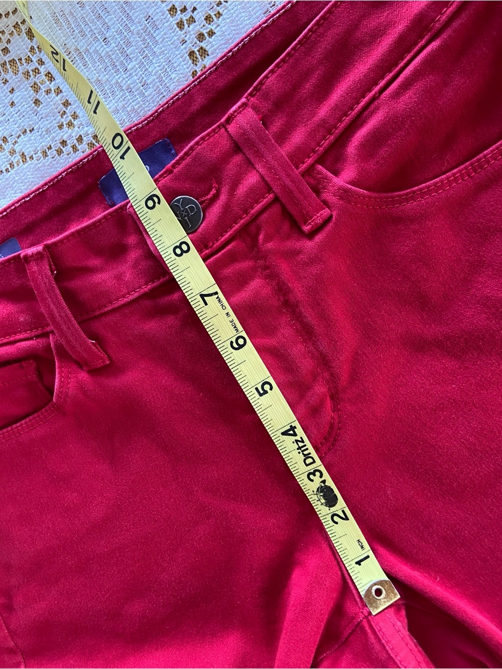 NYDJ  Mid Rise ALINA Legging Stretch Red Jeans Size 2 - Picture 8 of 10